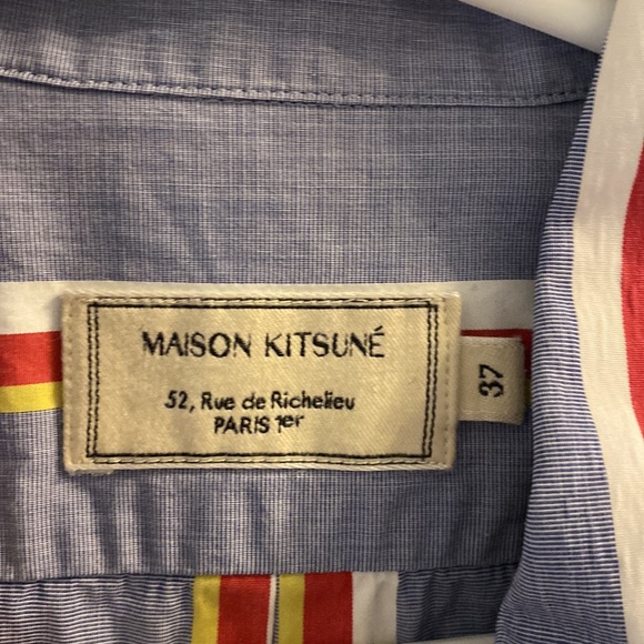 MAISON KITSUNÉ men short sleeve shirt Size 37 - Picture 3 of 5